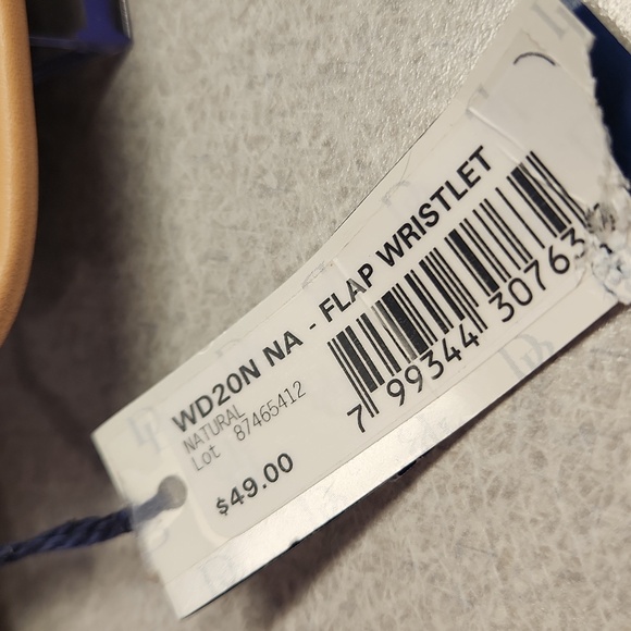 Dooney & Bourke Denim Blue and Tan Logo Flap Wristlet NWT - Picture 6 of 6